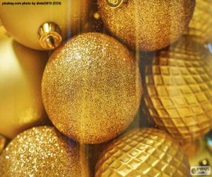 пазл Золотые шары на Рождество